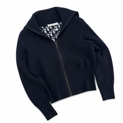 "CD" Zip Knit Cardigan
