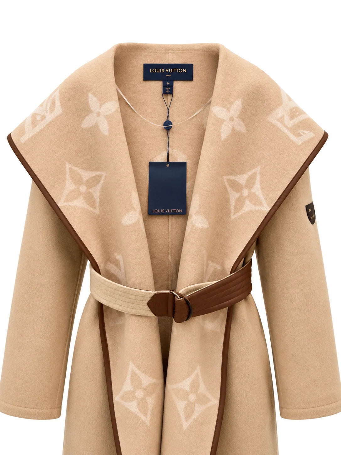 "LV" Monogram Belted Wrap Coat