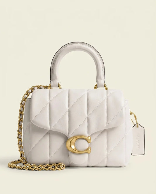 "CO" Tabby Top Handle White